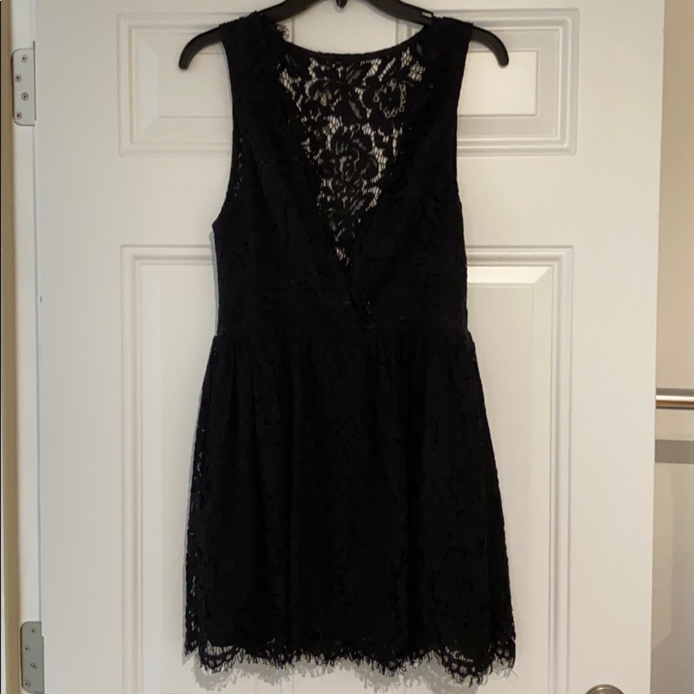 Tobi Black Lace Skater Dress